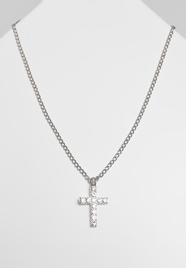 Urban Classics Accessoires Necklace with diamond cross - silver color