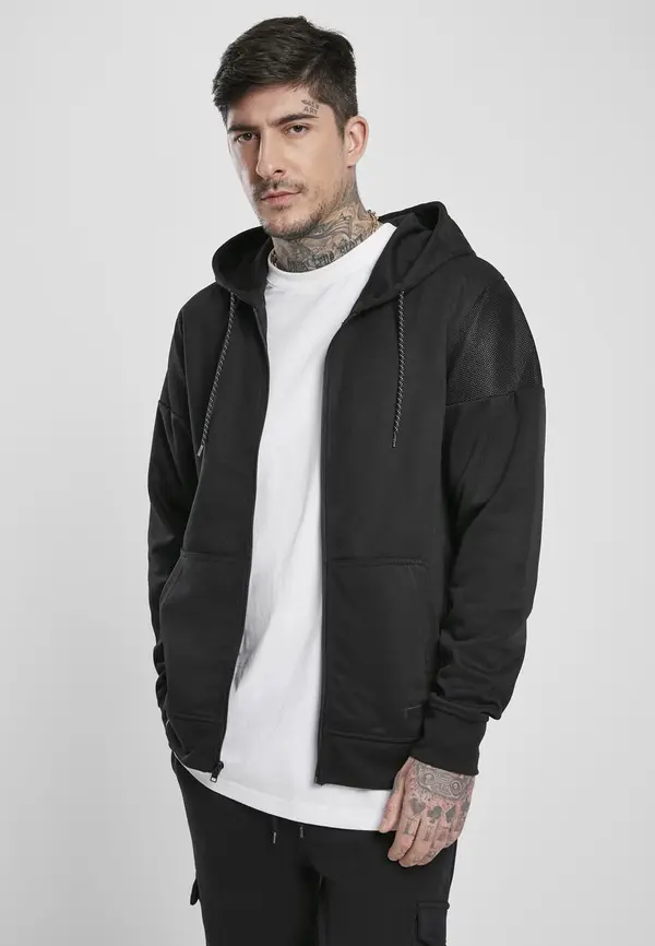 Southpole Neoprene Block Tech Fleece Full Zip Hoodie Black