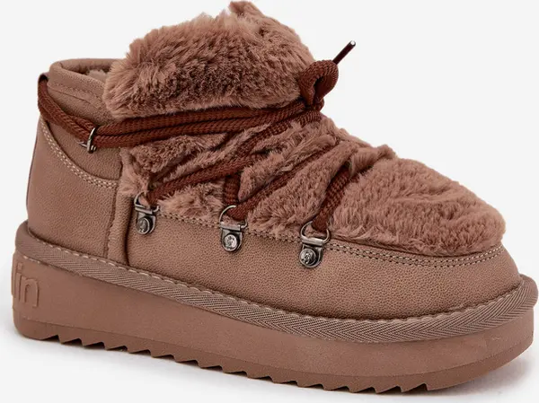 D.Franklin Ниски Снежни Обувки На Платформа С Козина D.Franklin Браун