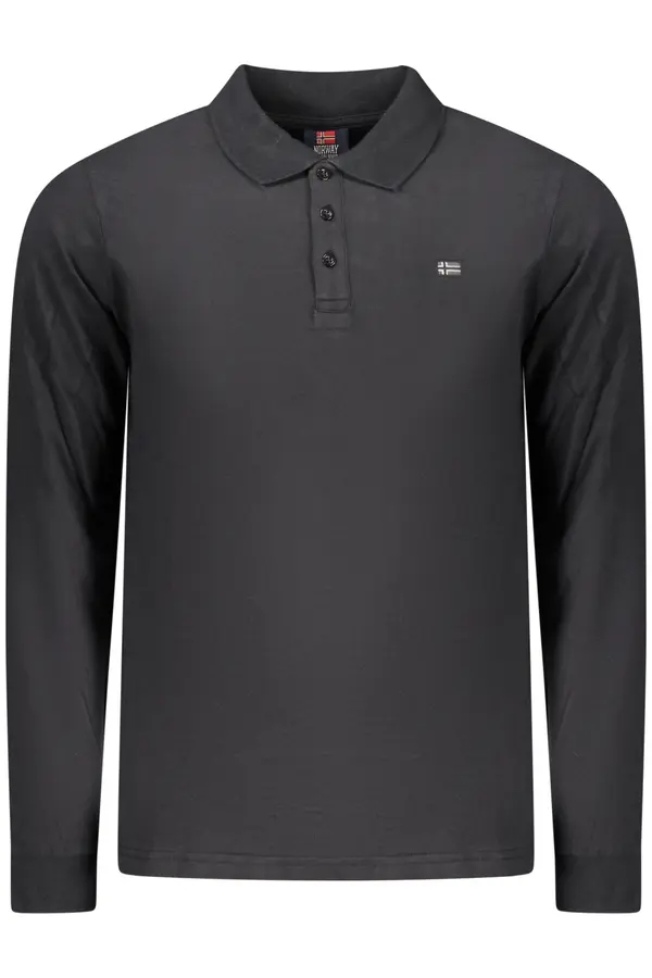 NORWAY 1963 NORWAY 1963 MEN'S LONG-SLEEVED POLO SHIRT, BLACK