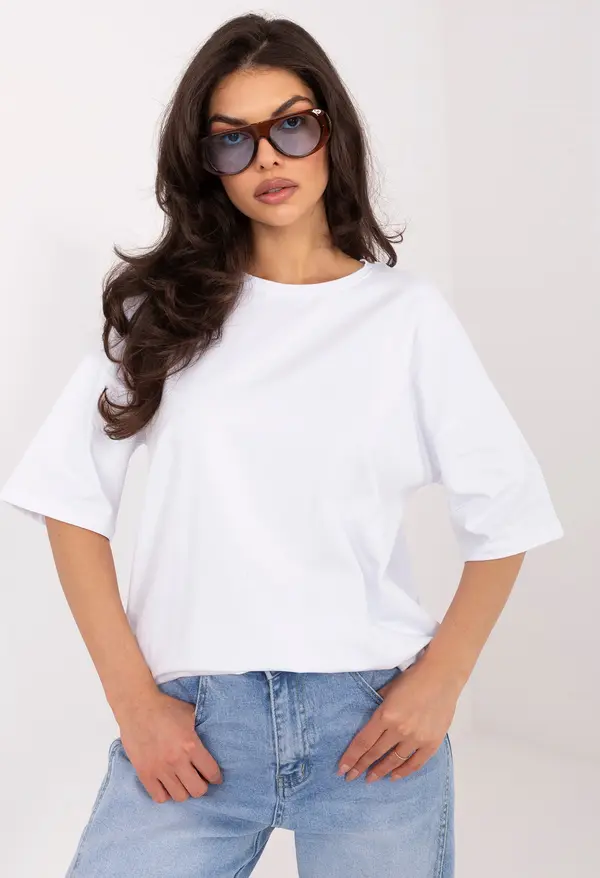 RUE PARIS Обикновена бяла памучна тениска