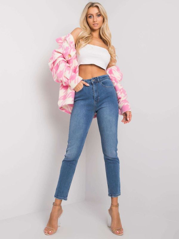 Fashionhunters Обикновени дамски сини дънки от Silves