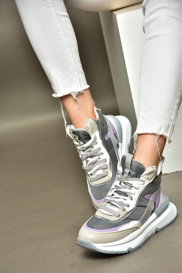 Fox Shoes Обувки от лисица R973116004 сиви/люлякови дебели маратонки