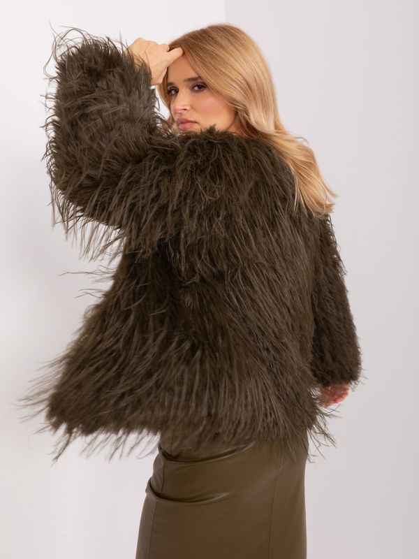 Fashionhunters Off-season jacket lined with khaki fur