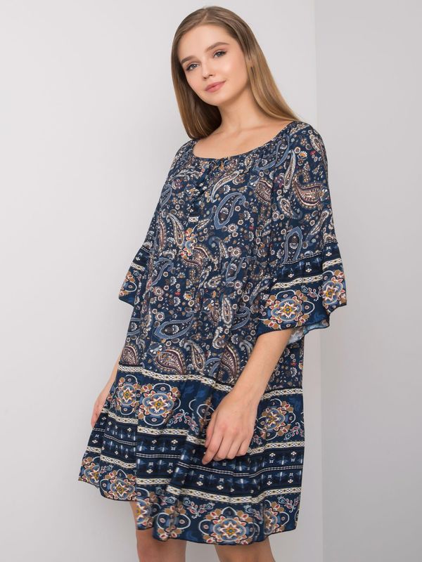Fashionhunters OH BELLA Dark blue oversized dress