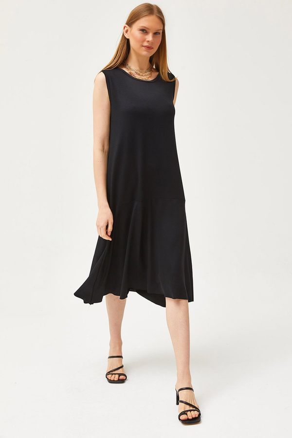 Olalook Olalook Women's Black Skirt Split Crystal Knitted Dress