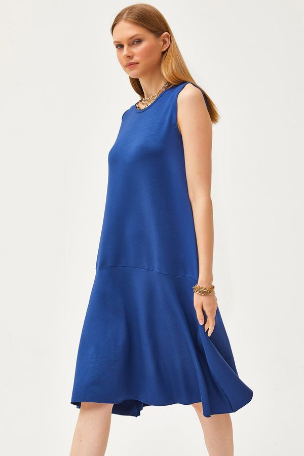 Olalook Olalook Women's Navy Blue Split Skirt Crystal Knitted Dress