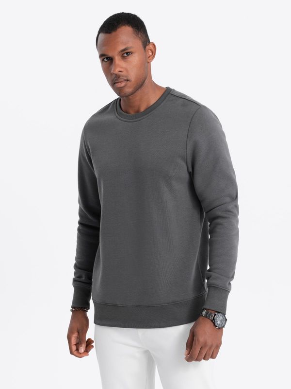 Ombre Ombre BASIC men's hoodless sweatshirt - graphite