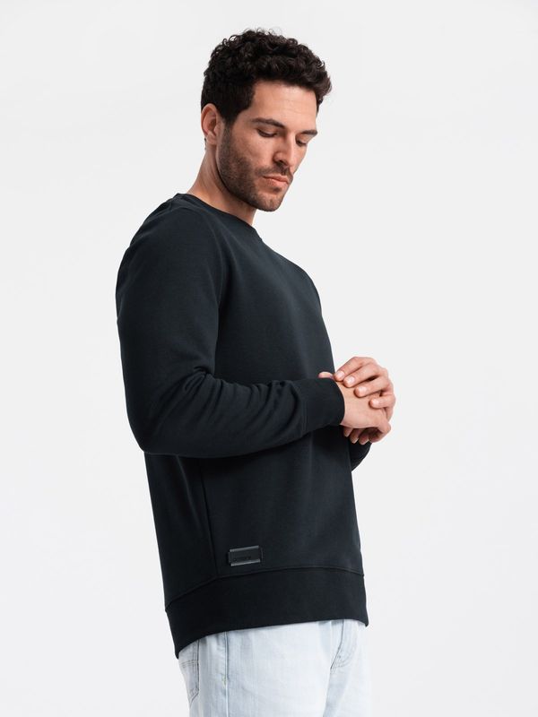 Ombre Ombre BASIC men's non-stretch cotton sweatshirt - black
