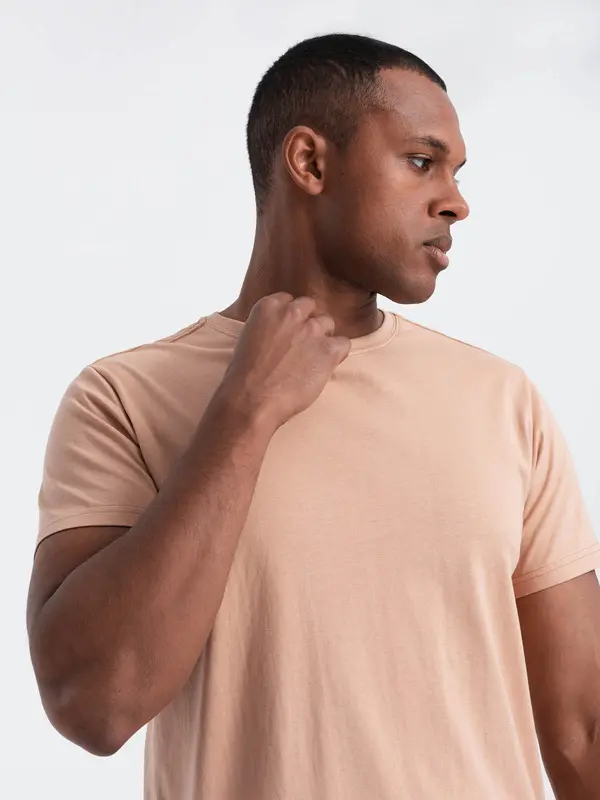 Ombre Ombre Classic BASIC men's cotton T-shirt - flesh-colored