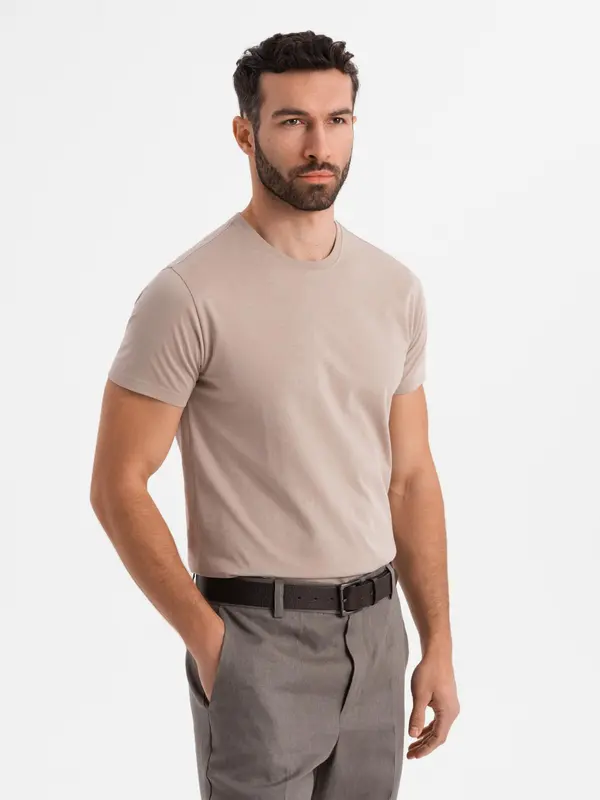 Ombre Ombre Classic BASIC men's cotton T-shirt - sand