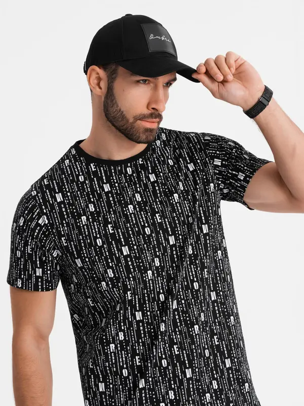 Ombre Ombre Cotton T-shirt with print and round neckline - black