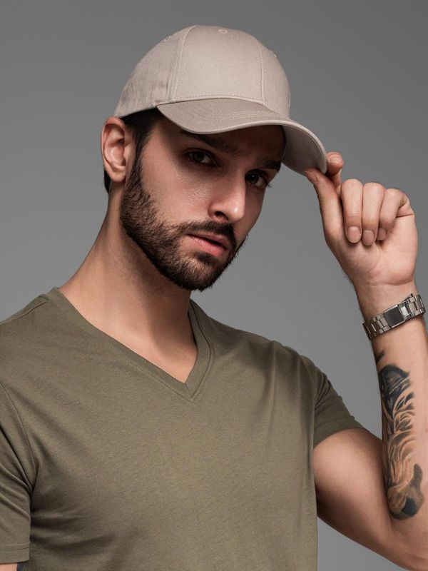 Ombre Ombre Men's baseball cap with decorative embroidery - ash