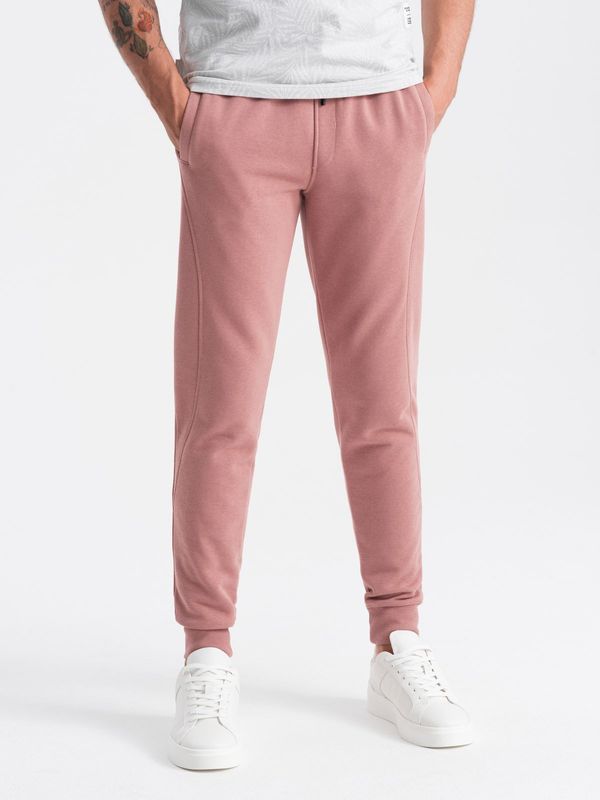 Ombre Ombre Men's BASIC cotton jogger sweatpants - dark pink