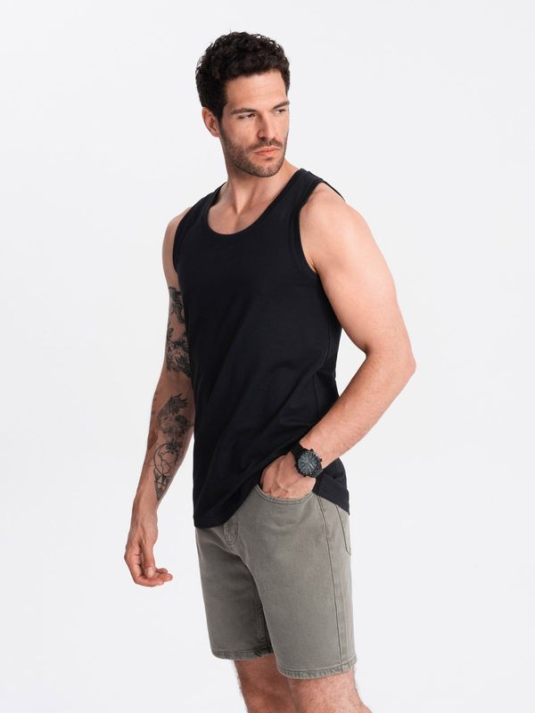 Ombre Ombre Men's BASIC cotton tank top - black