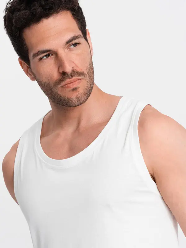 Ombre Ombre Men's BASIC cotton tank top - white
