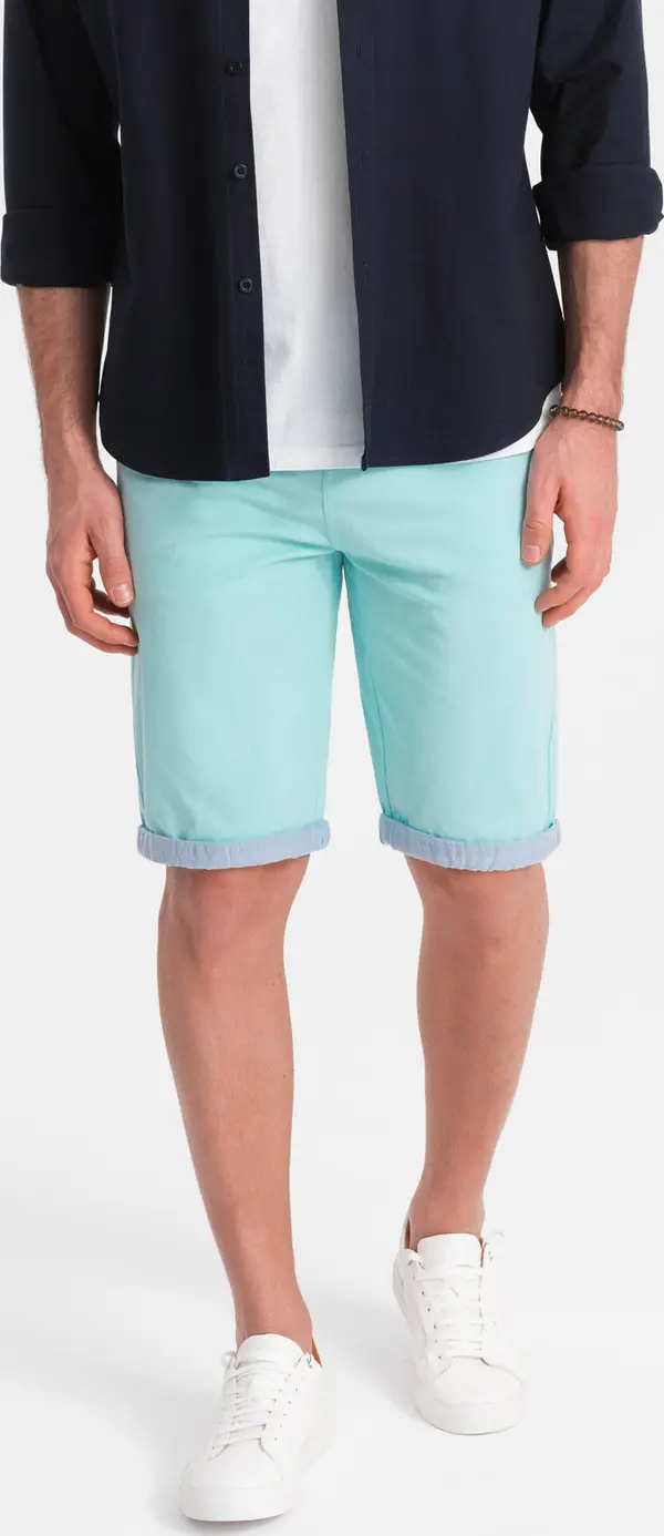 Ombre Ombre Men's chinos shorts with contrasting turn-up