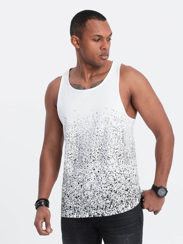 Ombre Ombre Men's cotton tank top with gradient print - white