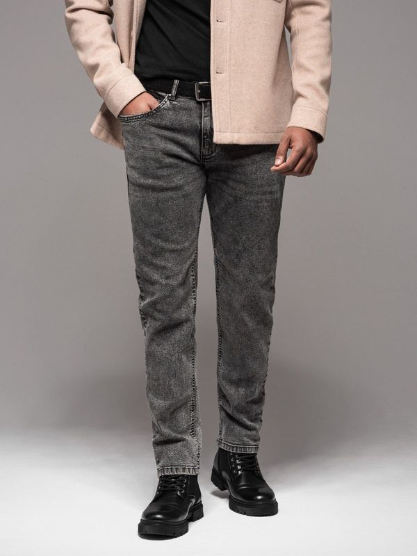 Ombre Ombre Men's denim pants STRAIGHT LEG - black