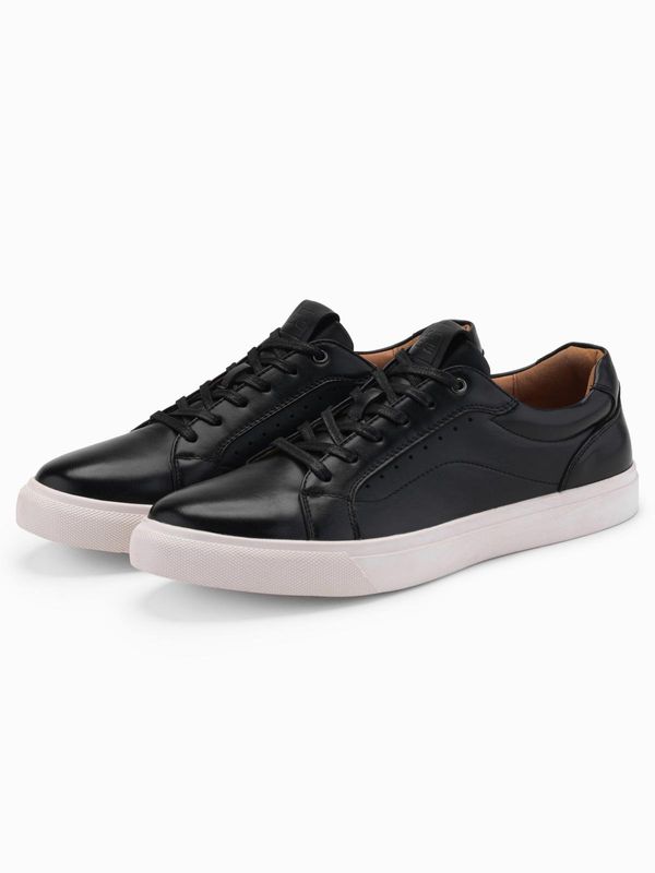 Ombre Ombre Men's eco leather sneakers shoes - black