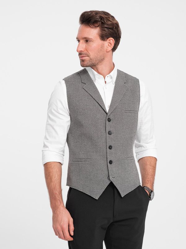 Ombre Ombre Men's jacquard jacket with lapels - graphite