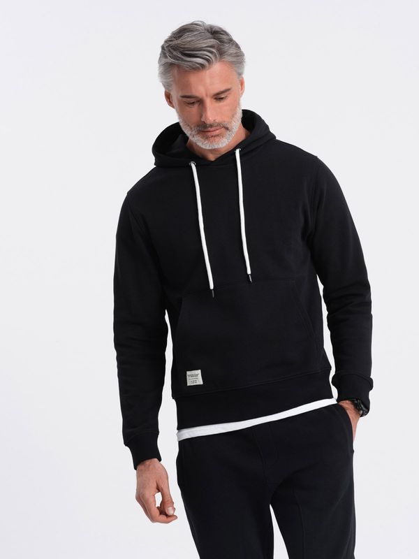 Ombre Ombre Men's kangaroo sweatshirt with hood - black