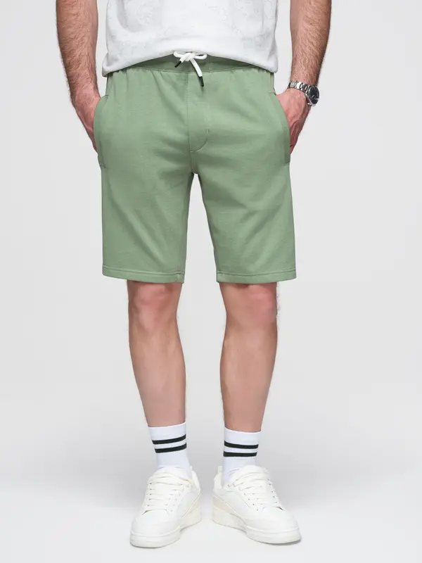 Ombre Ombre Men's knit shorts with drawstring and pockets - green