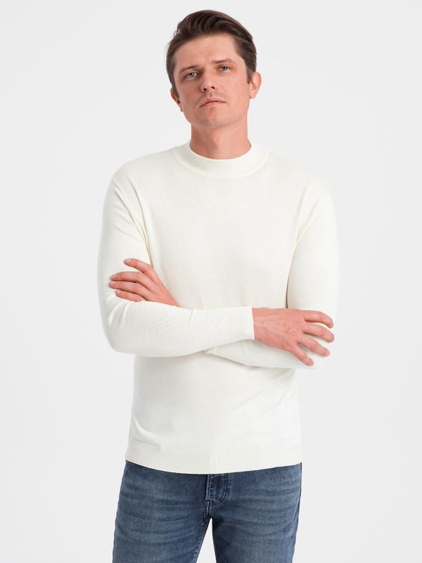 Ombre Ombre Men's knitted half turtleneck with viscose - cream