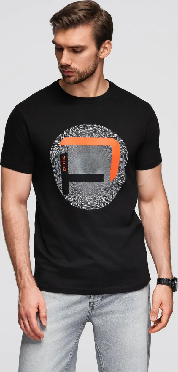 Ombre Ombre Men's large print t-shirt - black