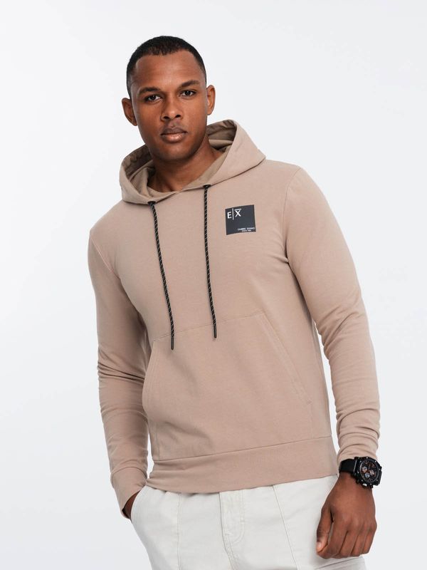 Ombre Ombre Men's logo kangaroo hoodie - brown