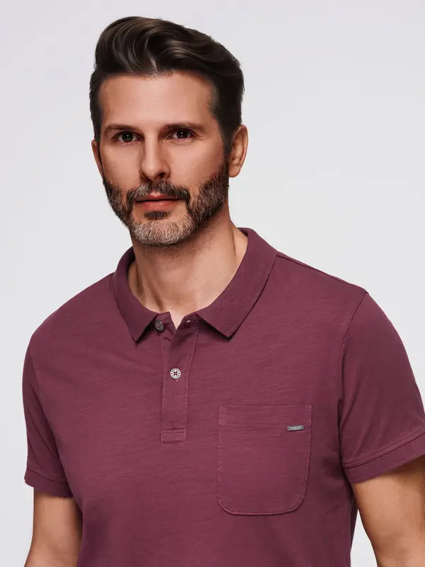 Ombre Ombre Men's polo t-shirt with decorative buttons