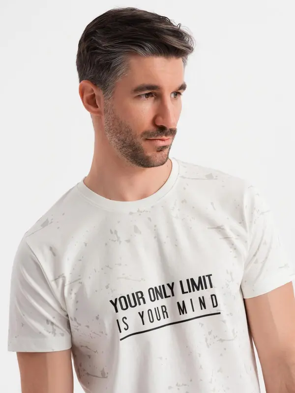 Ombre Ombre Men's printed t-shirt with round neckline - white
