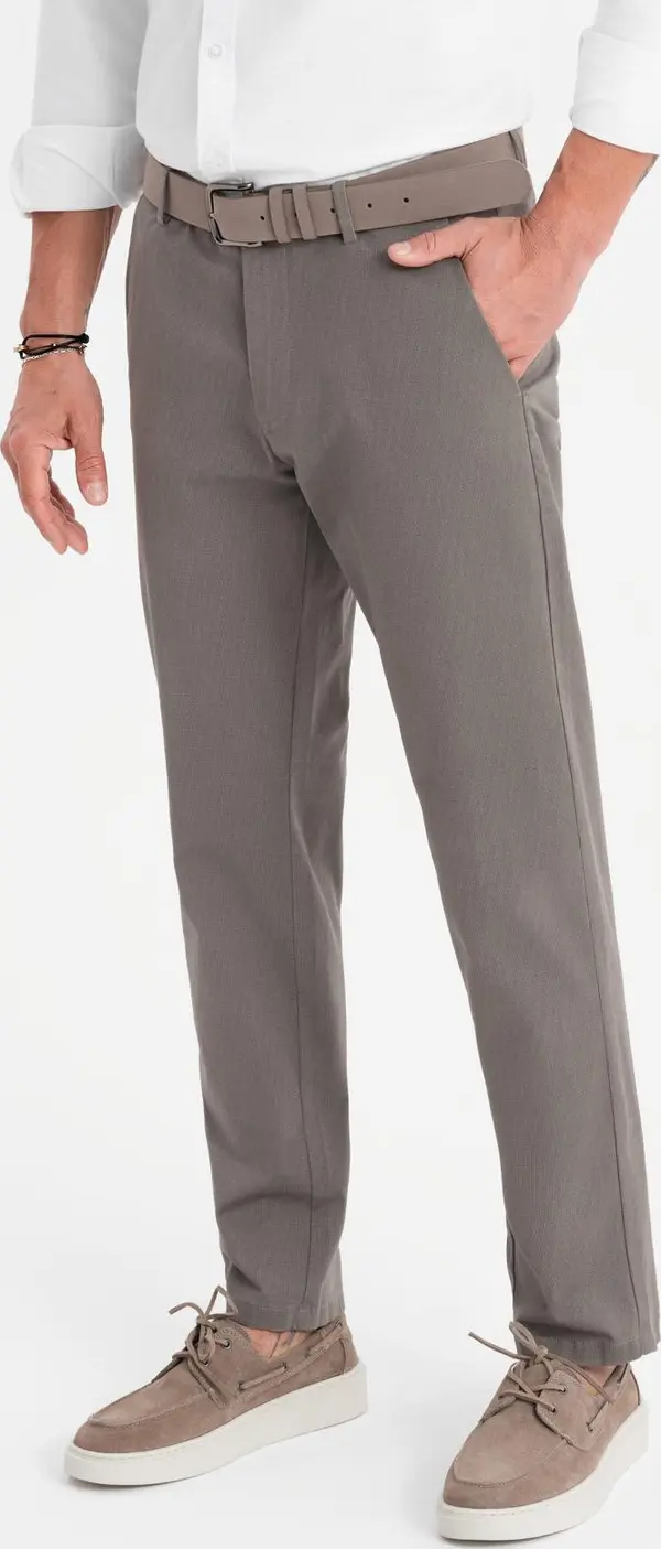Ombre Ombre Men's REGULAR FIT chino pants with fine texture - gray