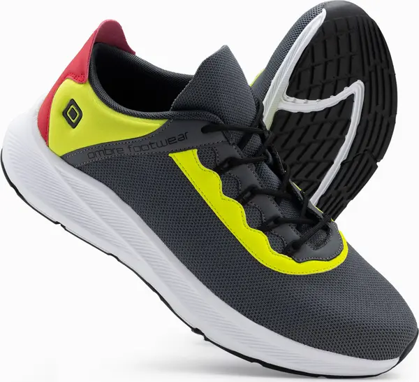 Ombre Ombre Men's sneakers with neon inserts - graphite