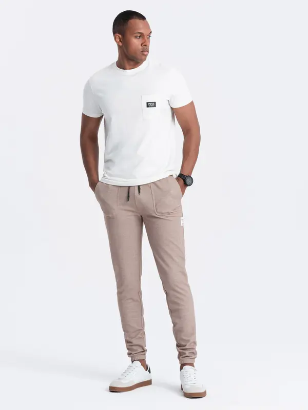 Ombre Ombre Men's structured knit sweatpants - coffee