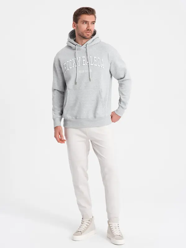 Ombre Ombre Men's sweatpants joggers on elastic with stitching - white