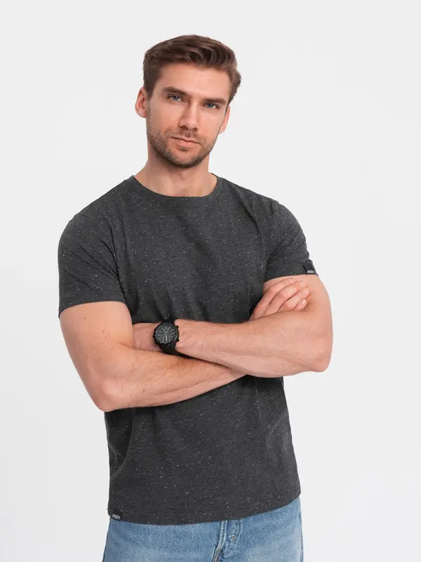 Ombre Ombre Men's t-shirt with decorative confetti effect - black
