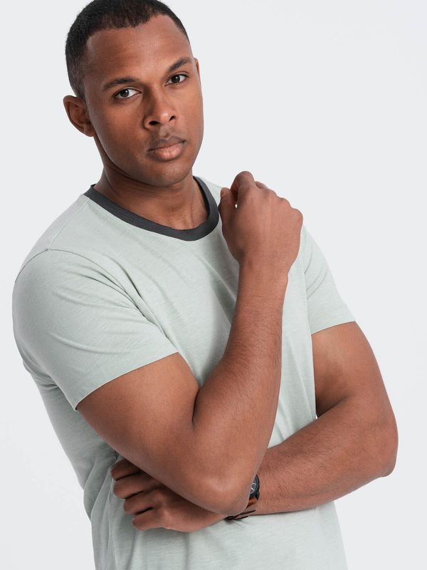 Ombre Ombre Men's T-shirt with raw finish - gray-green