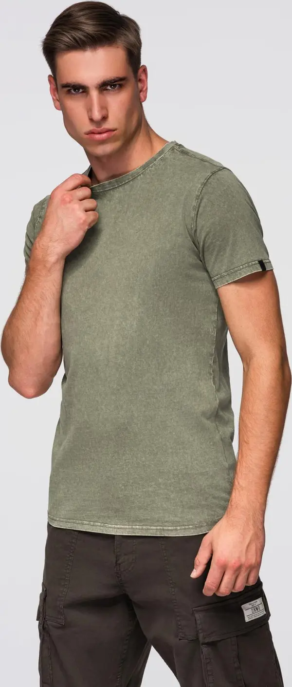 Ombre Ombre Men's t-shirt with wash effect - olive