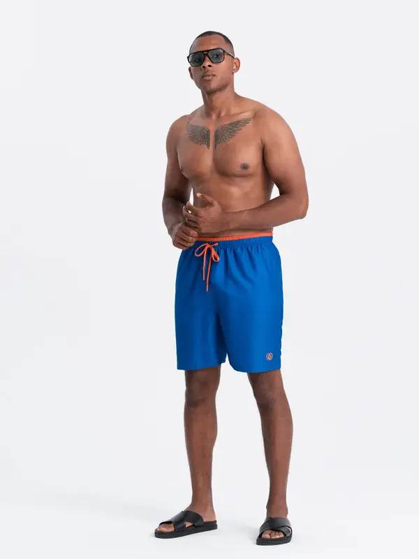 Ombre Ombre Men's two-tone ribbed swim shorts - dark blue