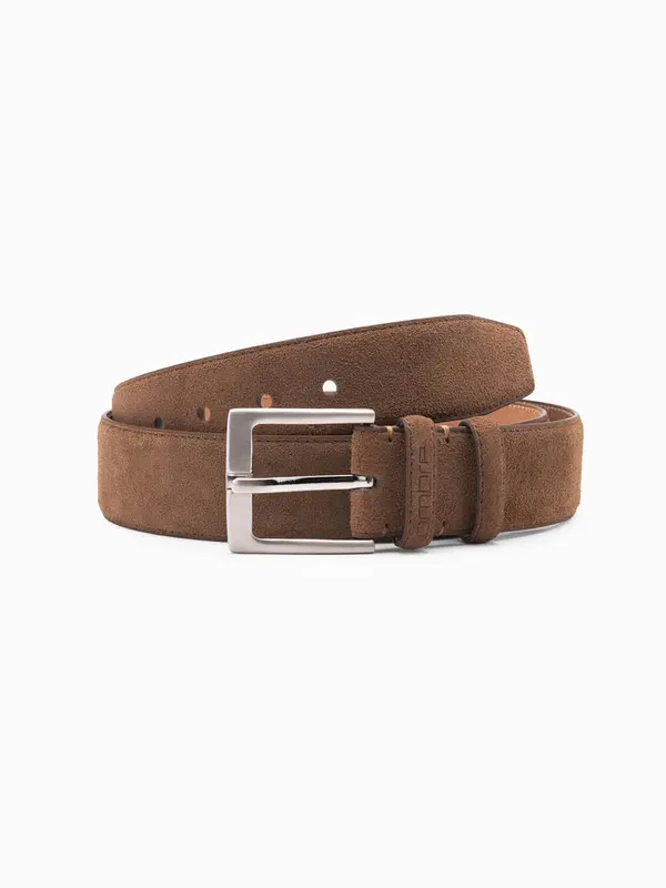Ombre Ombre One-color men's belt in natural suede - brown