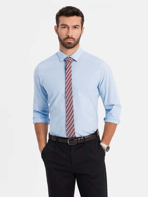 Ombre Ombre REGULAR cotton classic shirt - blue