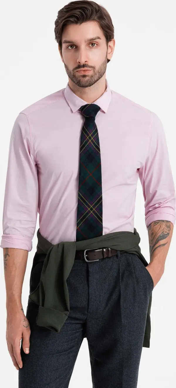 Ombre Ombre REGULAR cotton classic shirt - light pink