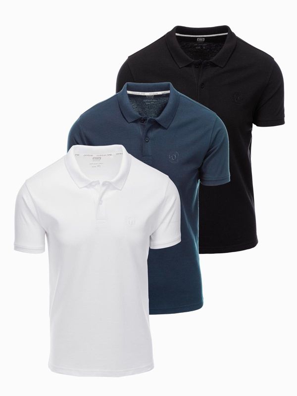 Ombre Ombre Set of men's pique knit polo shirts 3-pack