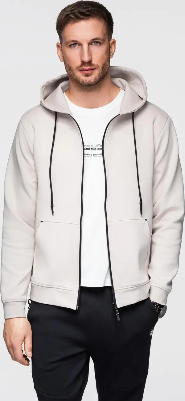 Ombre Ombre Sweatshirt unzipped hoodie in streetwear style - sand