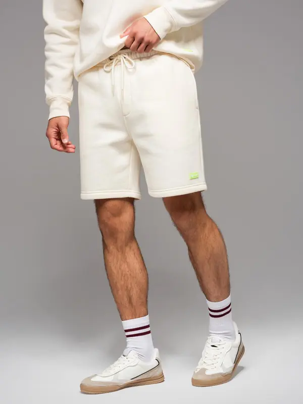 Ombre Ombre Unisex sweat shorts with drawstring waist - cream