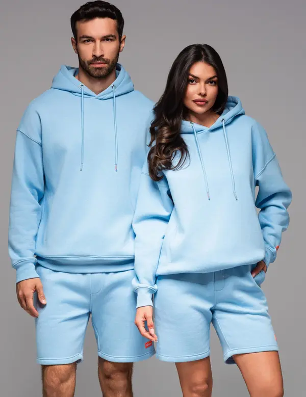 Ombre Ombre Unisex sweatshirt with hood and pockets - blue