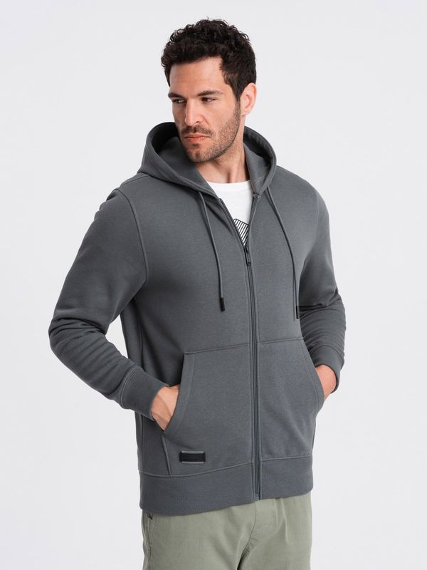 Ombre Ombre Unzipped cotton men's BASIC sweatshirt - graphite