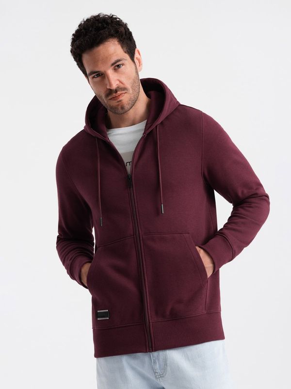 Ombre Ombre Unzipped cotton men's BASIC sweatshirt - maroon