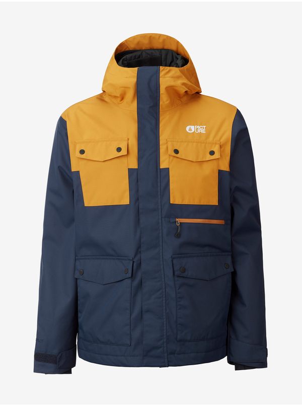 Picture Orange-Dark Blue Men's Hooded Jacket Picture - Men